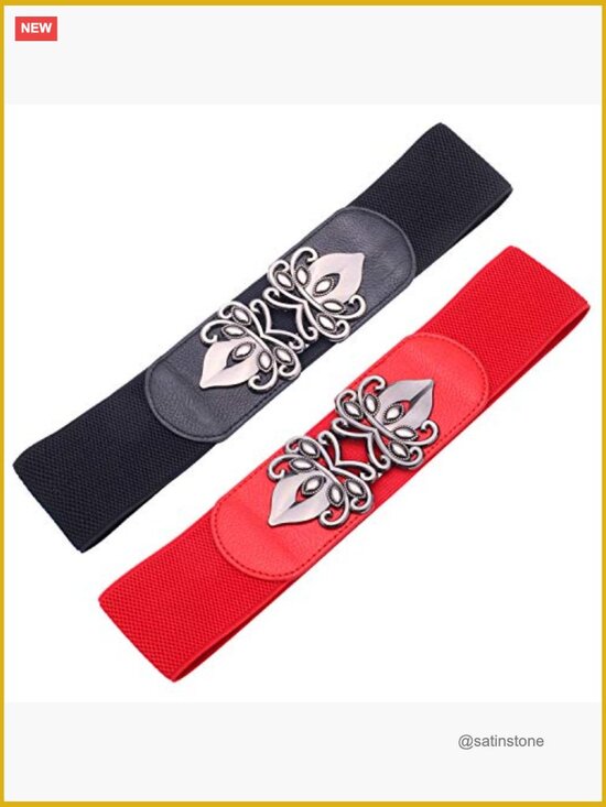 Vintage Wide Elastic Stretch Waist Belt Retro Cinch Belt